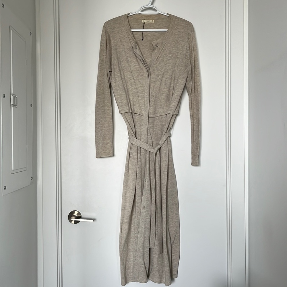 Long Oatmeal Cardigan